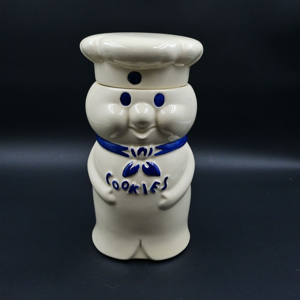 Pillsbury Doughboy Poppin Fresh Ceramic Cookie Jar Vintage 1973 Retro Kitchen
